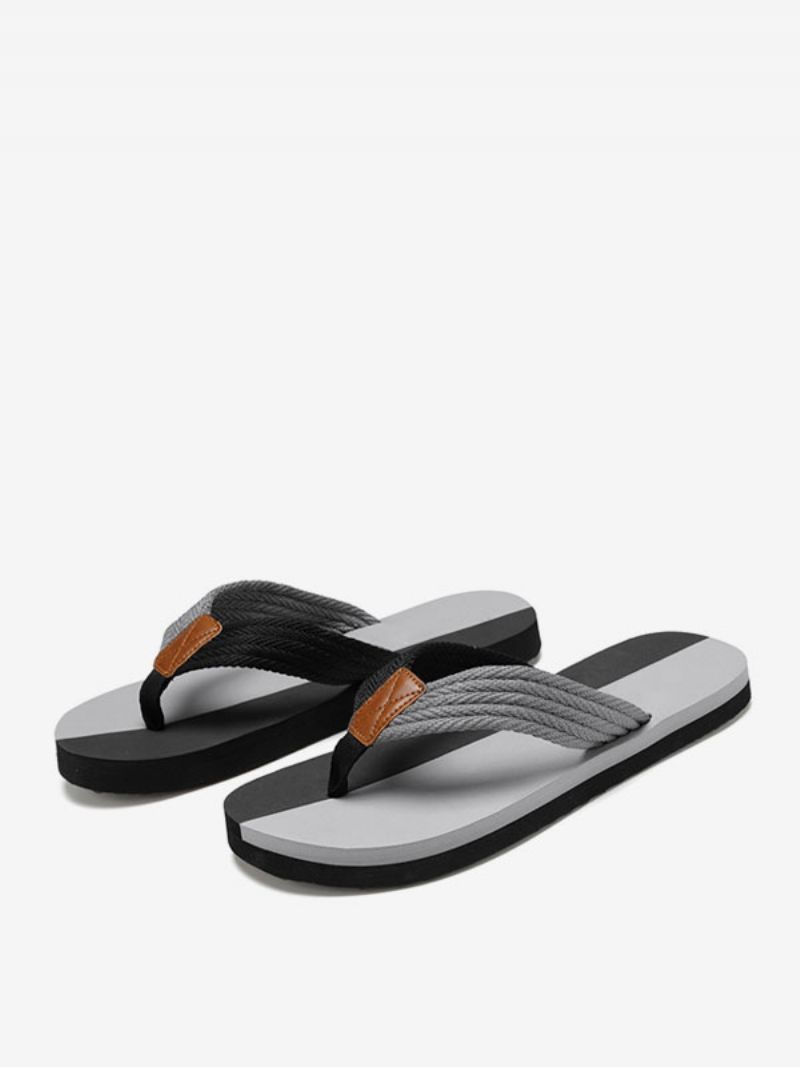 Sandaler För Män Slip-on Pu-läder Eva-sula - Grå