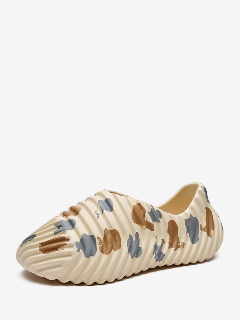 Sandaler För Män Slip-on Pu-läder Eva-sula - Beige