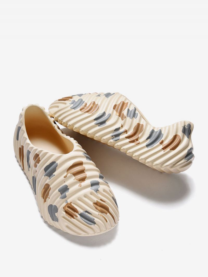 Sandaler För Män Slip-on Pu-läder Eva-sula - Beige