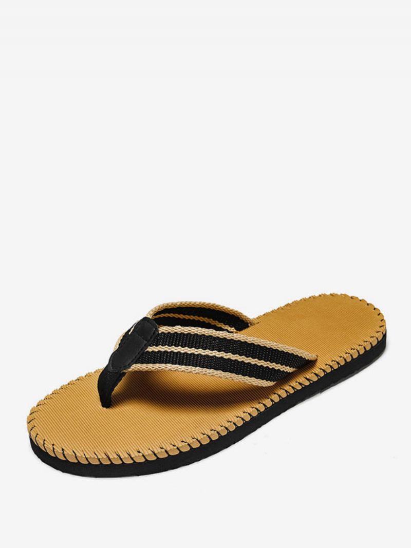 Sandaler För Män Slip-on Pu-läder Eva-sula - Kaki