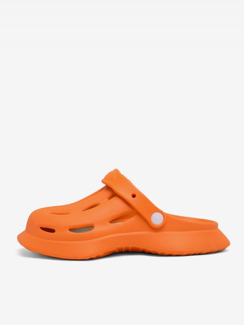 Sandaler För Män Slip-on Pu-läder Eva-sula - Orange