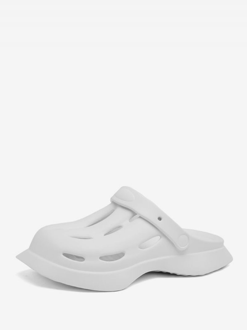 Sandaler För Män Slip-on Pu-läder Eva-sula - Vit