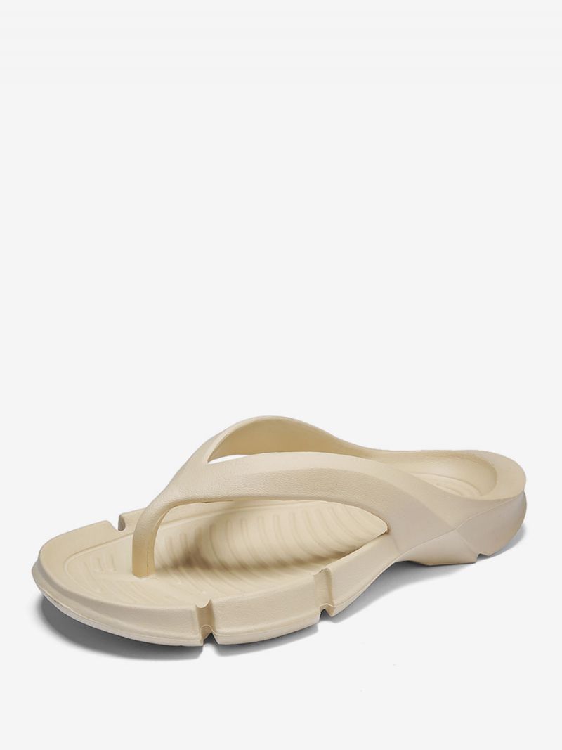 Sandaler För Män Slip-on Pu-läder Eva-sula - Kaki