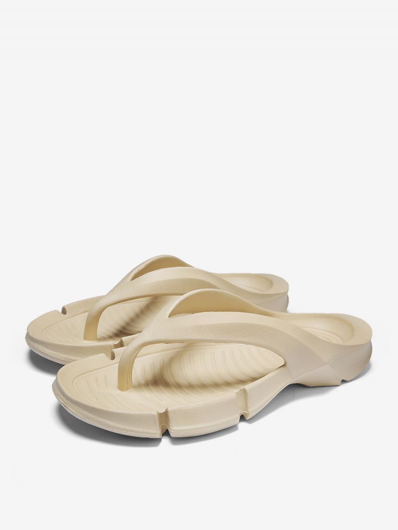 Sandaler För Män Slip-on Pu-läder Eva-sula - Kaki