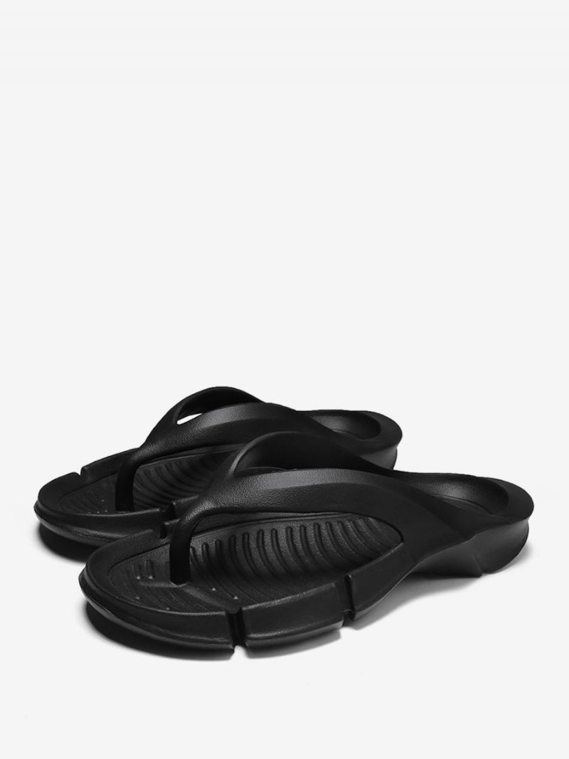 Sandaler För Män Slip-on Pu-läder Eva-sula - Svart