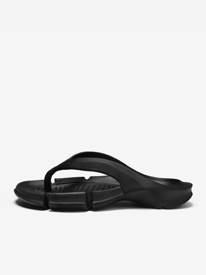 Sandaler För Män Slip-on Pu-läder Eva-sula - Svart