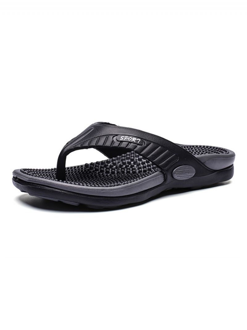 Sandaler För Män Slip-on Pvc Övre Eva-sula - Svart